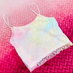 🌸✌️Rainbow lace crop top